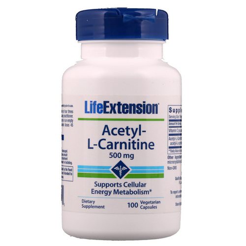 Life Extension, Acetyl-L-Carnitine, 500 mg, 100 Vegetarian Capsules فوائد