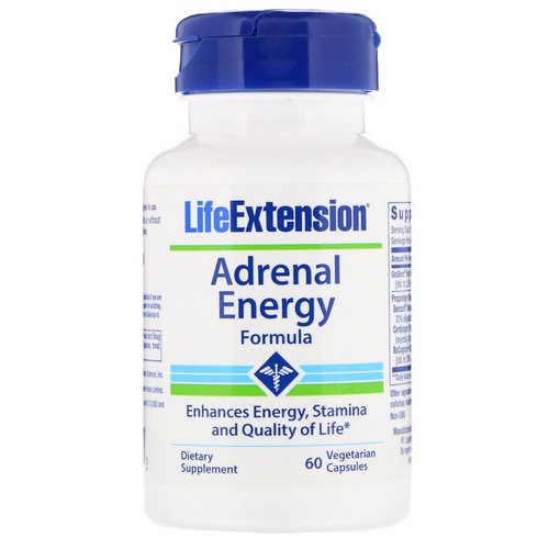 Life Extension, Adrenal Energy Formula, 60 Vegetarian Capsules فوائد