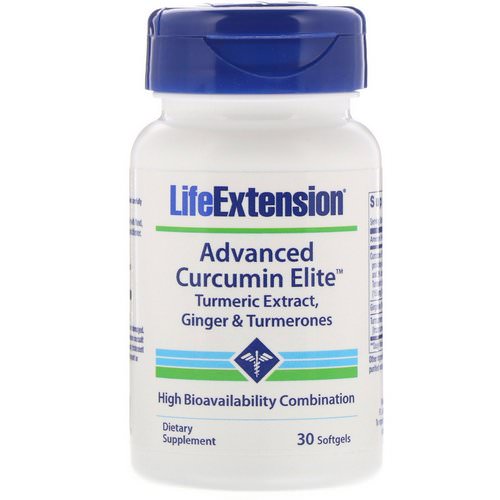 Life Extension, Advanced Curcumin Elite, Turmeric Extract, Ginger & Turmerones, 30 Softgels فوائد