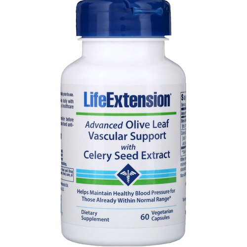 Life Extension, Advanced Olive Leaf Vascular Support with Celery Seed Extract, 60 Vegetarian Capsules فوائد