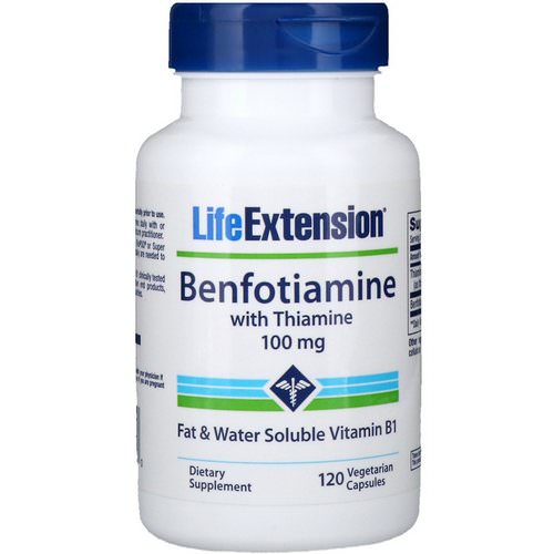 Life Extension, Benfotiamine with Thiamine, 100 mg, 120 Vegetable Capsule فوائد