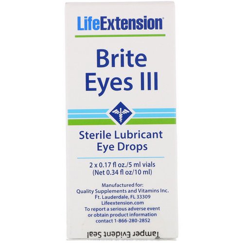 Life Extension, Brite Eyes III, 2 Vials, 5 ml Each فوائد
