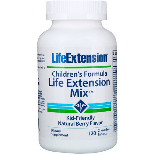Life Extension, Children's Formula, Life Extension Mix, Natural Berry Flavor, 120 Chewable Tablets فوائد
