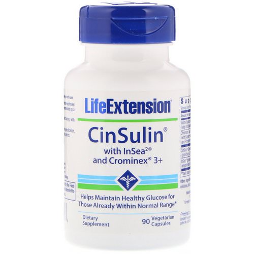 Life Extension, CinSulin with InSea2 & Crominex 3+, 90 Vegetarian Capsules فوائد