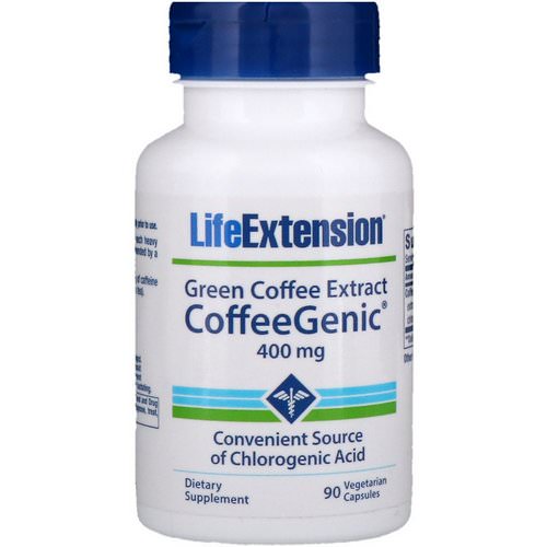 Life Extension, CoffeeGenic, Green Coffee Extract, 400 mg, 90 Vegetarian Capsules فوائد