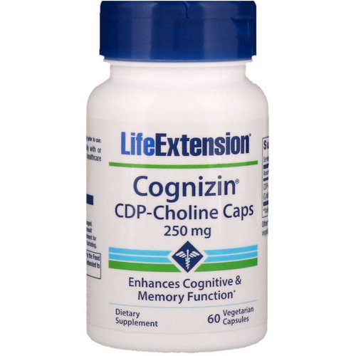 Life Extension, Cognizin, CDP-Choline Caps, 250 mg, 60 Vegetarian Capsules فوائد