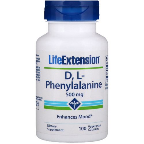 Life Extension, D, L-Phenylalanine, 500 mg, 100 Vegetarian Capsules فوائد