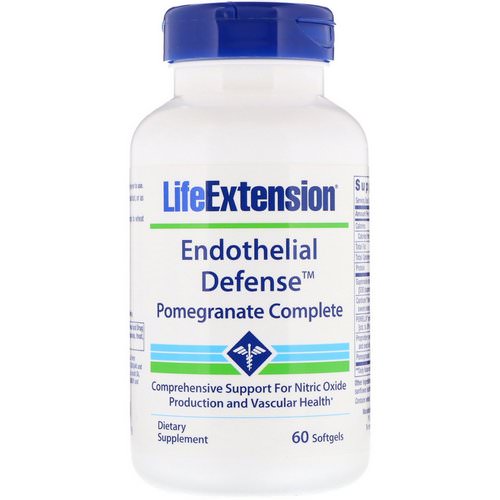 Life Extension, Endothelial Defense, Pomegranate Complete, 60 Softgels فوائد
