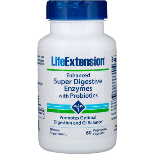 Life Extension, Enhanced Super Digestive Enzymes with Probiotics, 60 Vegetarian Capsules فوائد