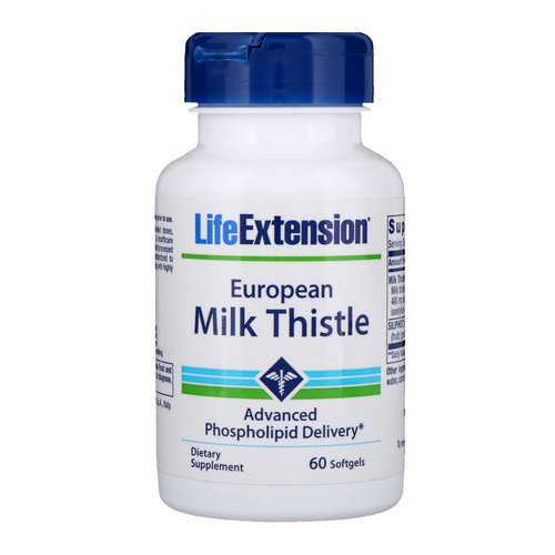 Life Extension, European Milk Thistle, 60 Softgels فوائد