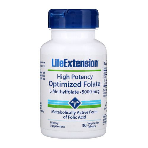 Life Extension, High Potency Optimized Folate, 5000 mcg, 30 Vegetarian Tablets فوائد
