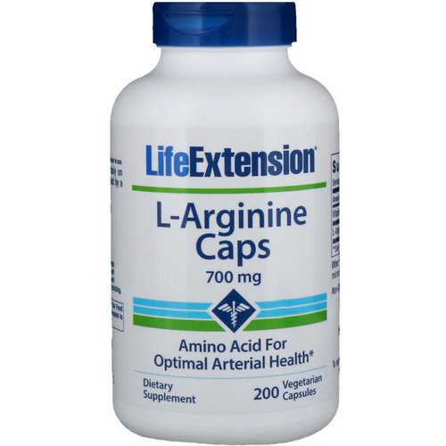 Life Extension, L-Arginine Caps, 700 mg, 200 Vegetarian Capsules فوائد
