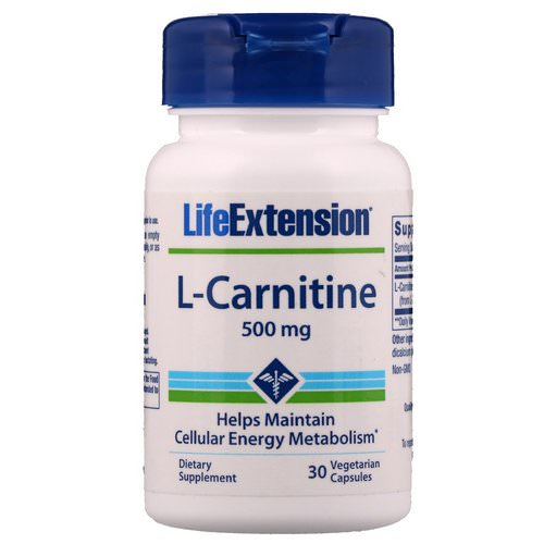 Life Extension, L-Carnitine, 500 mg, 30 Vegetarian Capsules فوائد