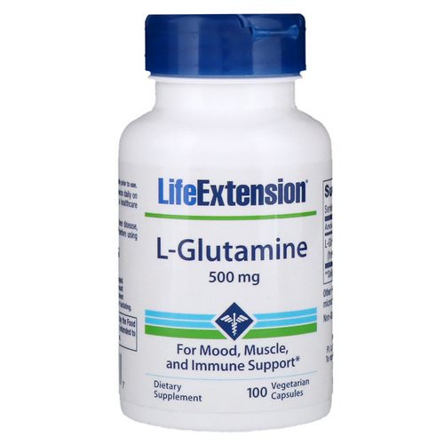 Life Extension, L-Glutamine, 500 mg, 100 Vegetarian Capsules فوائد