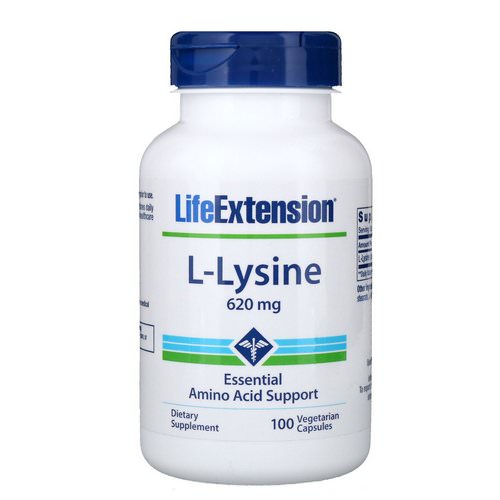 Life Extension, L-Lysine, 620 mg, 100 Vegetarian Capsules فوائد