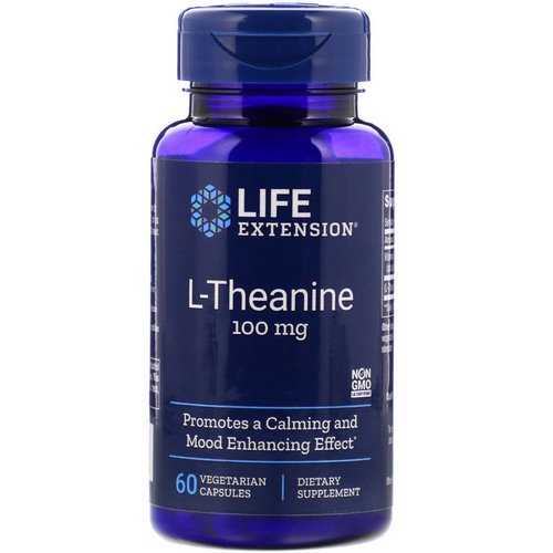Life Extension, L-Theanine, 100 mg, 60 Vegetarian Capsules فوائد