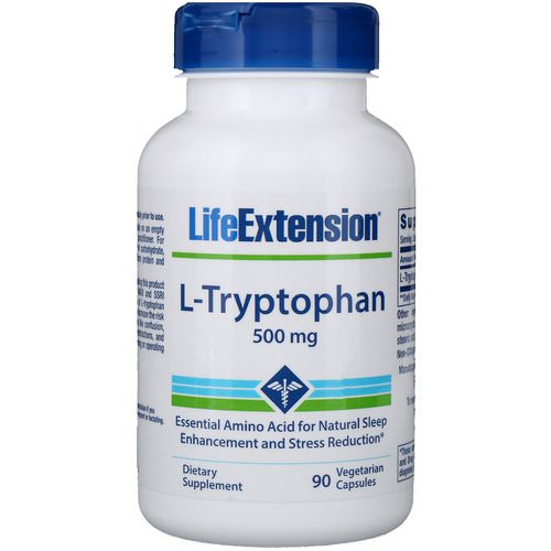 Life Extension, L-Tryptophan, 500 mg, 90 Vegetarian Capsules فوائد