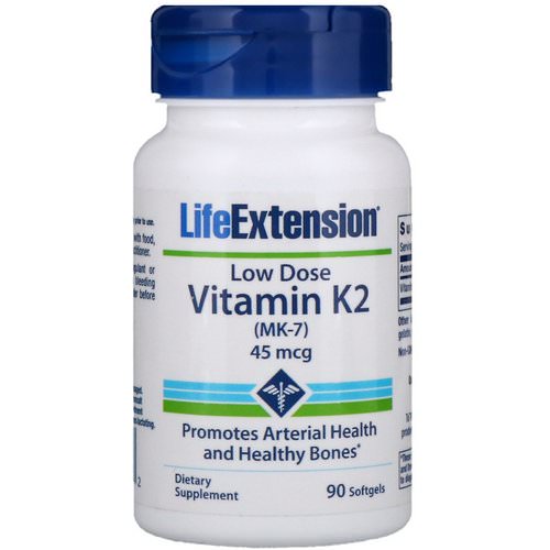 Life Extension, Low Dose Vitamin K2 (MK-7), 45 mcg, 90 Softgels فوائد