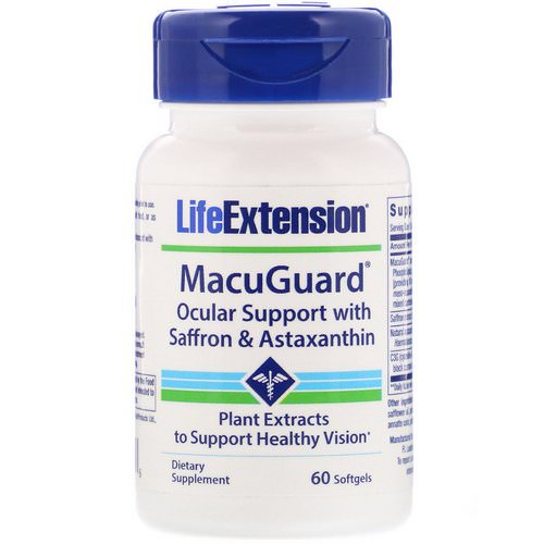 Life Extension, MacuGuard, Ocular Support with Saffron & Astaxanthin, 60 Softgels فوائد