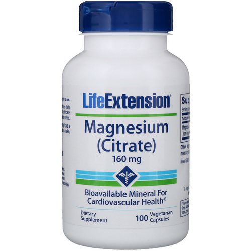 Life Extension, Magnesium (Citrate), 160 mg, 100 Vegetarian Capsules فوائد