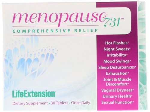 Life Extension, Menopause 731, 30 Tablets فوائد