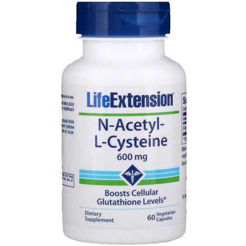 Life Extension, N-Acetyl-L-Cysteine, 600 mg, 60 Vegetarian Capsules فوائد