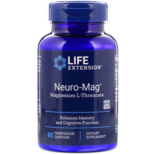 Life Extension, Neuro-Mag, Magnesium L-Threonate, 90 Vegetarian Capsules فوائد