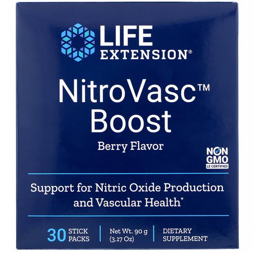 Life Extension, NitroVasc Boost, Berry Flavor, 30 Stick Packs فوائد