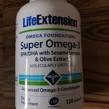 Life Extension Omega-3 Fish Oil - زيت السمك أوميغا 3, Omegas EPA DHA, زيت السمك, المكملات الغذائية