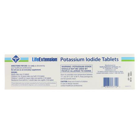 Life Extension, Potassium Iodide Tablets, 130 mg, 14 Tablets:الب,تاسي,م ,المعادن