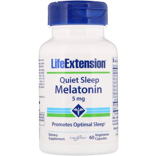 Life Extension, Quiet Sleep, Melatonin, 5 mg, 60 Vegetarian Capsules فوائد