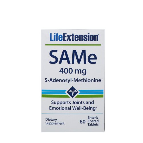 Life Extension, SAMe, S-Adenosyl-Methionine, 400 mg, 60 Enteric Coated Tablets فوائد
