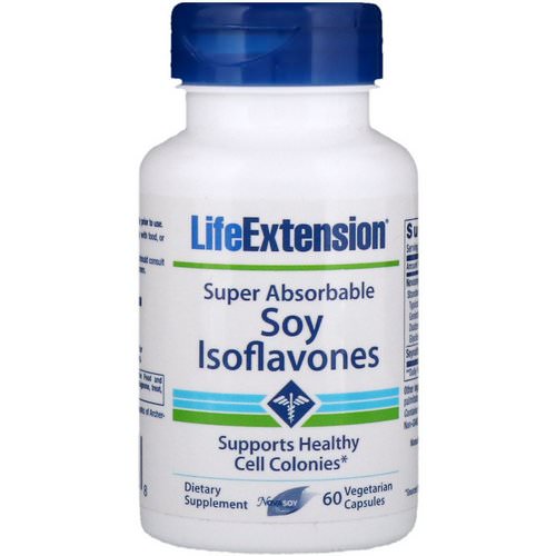 Life Extension, Soy Isoflavones, Super Absorbable, 60 Vegetarian Capsules فوائد
