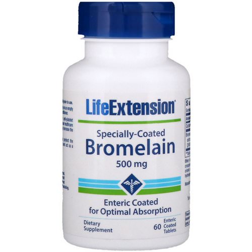 Life Extension, Specially-Coated Bromelain, 500 mg, 60 Enteric Coated Tablets فوائد