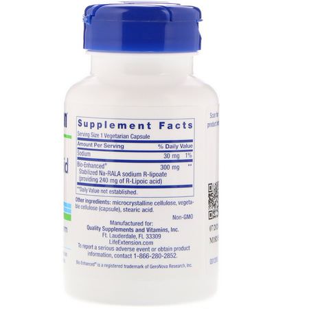 Life Extension, Super R-Lipoic Acid, 240 mg, 60 Vegetarian Capsules:حمض ألفا ليب,يك, مضادات الأكسدة