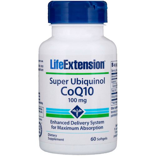 Life Extension, Super Ubiquinol CoQ10 with Enhanced Mitochondrial Support, 100 mg, 60 Softgels فوائد