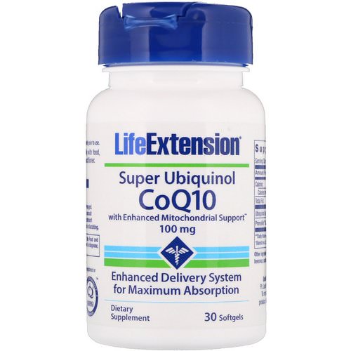 Life Extension, Super Ubiquinol CoQ10 with Enhanced Mitochondrial Support, 100 mg, 30 Softgels فوائد