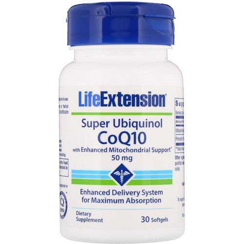 Life Extension, Super Ubiquinol CoQ10 with Enhanced Mitochondrial Support, 50 mg, 30 Softgels فوائد