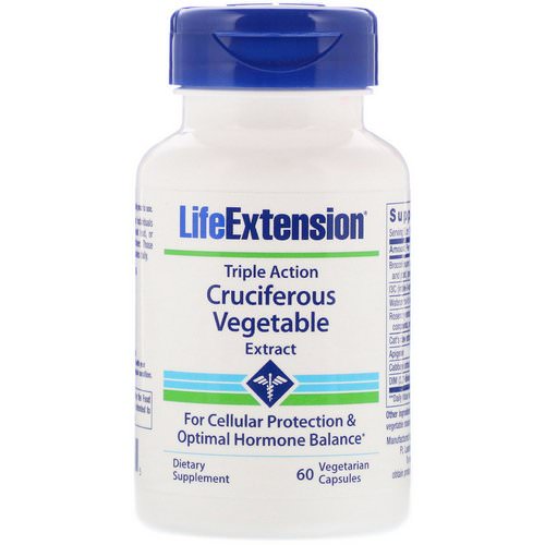 Life Extension, Triple Action Cruciferous Vegetable Extract, 60 Vegetarian Capsules فوائد