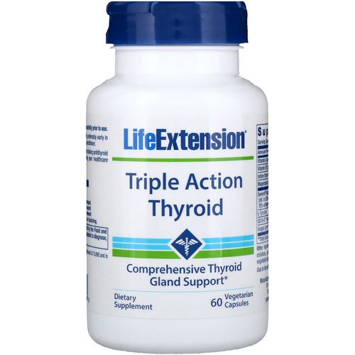 Life Extension, Triple Action Thyroid, 60 Vegetarian Capsules فوائد