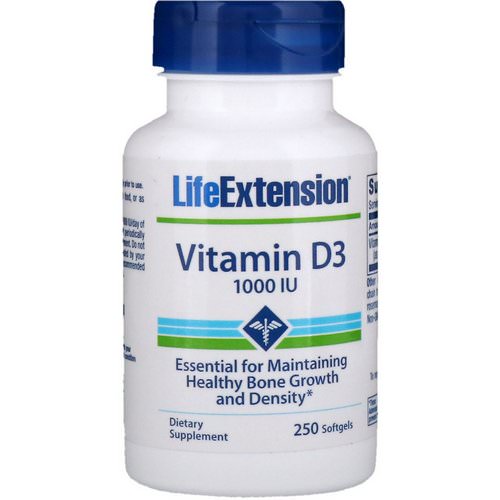 Life Extension, Vitamin D3, 1000 IU, 250 Softgels فوائد