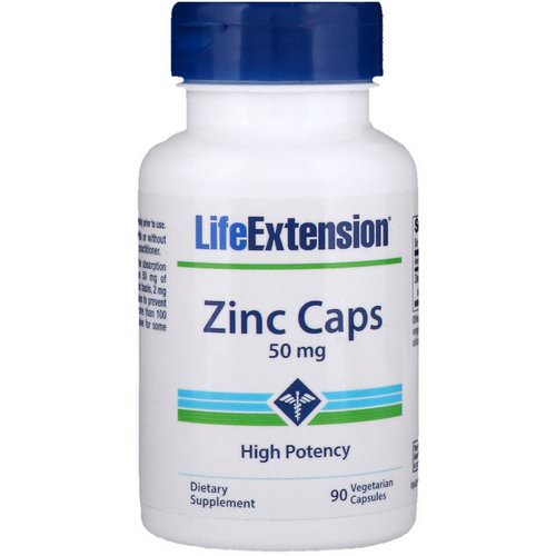 Life Extension, Zinc Caps, High Potency, 50 mg, 90 Vegetarian Capsules فوائد