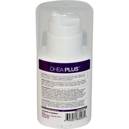 Life-flo, DHEA Plus, Highly Absorbent Body Cream, 2 oz (57 g):DHEA, المكملات الغذائية