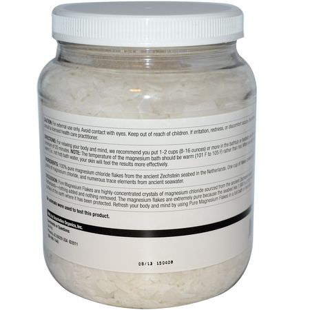 Life-flo, Pure Magnesium Flakes, Magnesium Chloride Brine, 2.75 lb (44 oz):المغنيسي,م ,المعادن