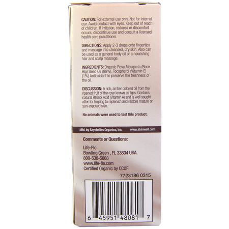 Life-flo, Pure Rosehip Seed Oil, Skin Care, 1 oz (30 ml):ثمر ال,رد, زي,ت التدليك