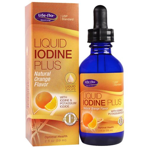 Life-flo, Liquid Iodine Plus, Natural Orange Flavor, 2 fl oz (59 ml) فوائد