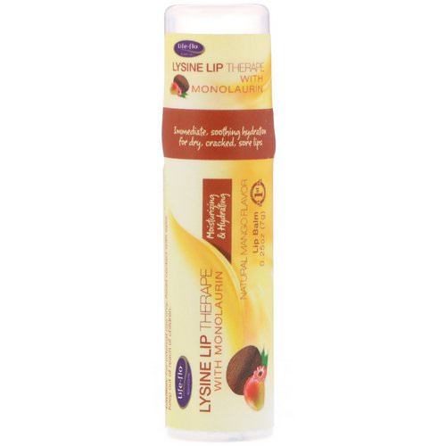 Life-flo, Lysine Lip Therape with Monolaurin, Natural Mango Flavor, 0.25 oz (7 g) فوائد