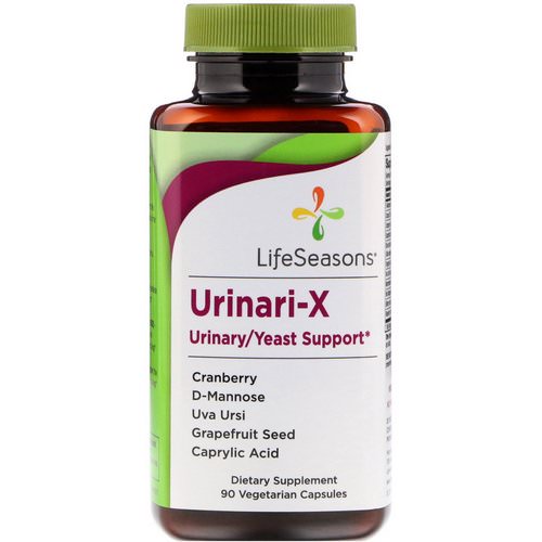 LifeSeasons, Urinari-X Urinary/Yeast Support, 90 Vegetarian Capsules فوائد