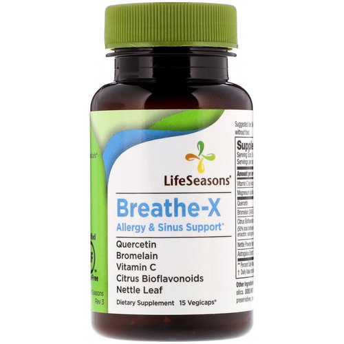 LifeSeasons, Breathe-X, Allergy & Sinus Support, 15 Vegetarian Capsules فوائد