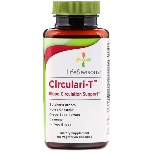 LifeSeasons, Circulari-T, Blood Circulation Support, 90 Vegetarian Capsules فوائد
